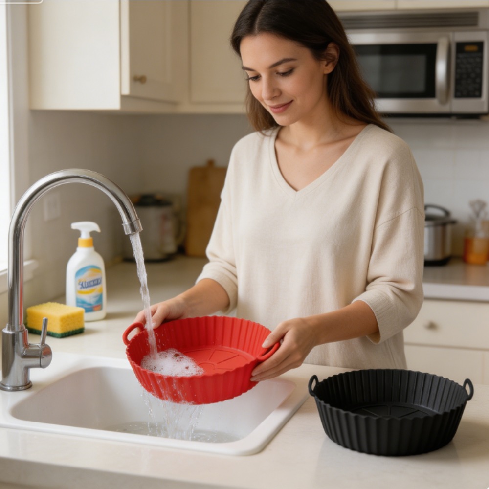 Heat Mat Silicone - Yuvarlak Silikon Fritöz Kalıbı, Yeniden Kullanılabilir,