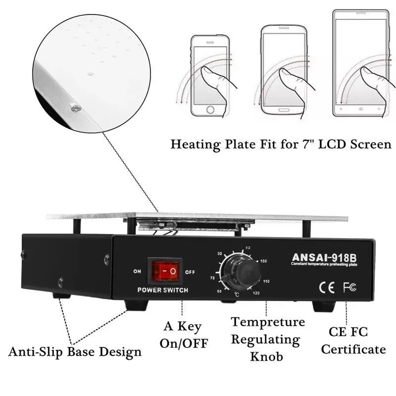 450W Dayanıklı 7 inç Telefon L - Screen Separator Machine incelemesi ve fiyatı